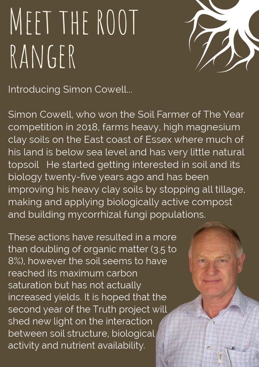 _truth_project's tweet image. Meet Simon - Soil Farmer of the Year 2018 (@FarmCO2Toolkit) @FarmerSimonC hopes being a Root Ranger will shed new light on the interaction between soil structure, biological activity & nutrient availability. Find out more👇
Meet the other Root Rangers: thefarmingforum.co.uk/index.php?thre…