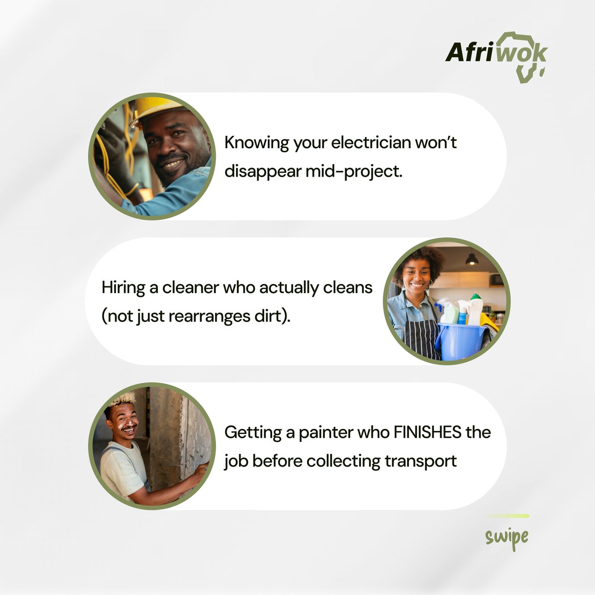 afriwok's tweet image. This week, choose peace, choose consistency, choose ease, choose AFRIWOK!

Click the link in our bio to download and get on to the better way of doing things.

It gets better with Afriwok!

#afriwok #hiretalents #serviceproviders