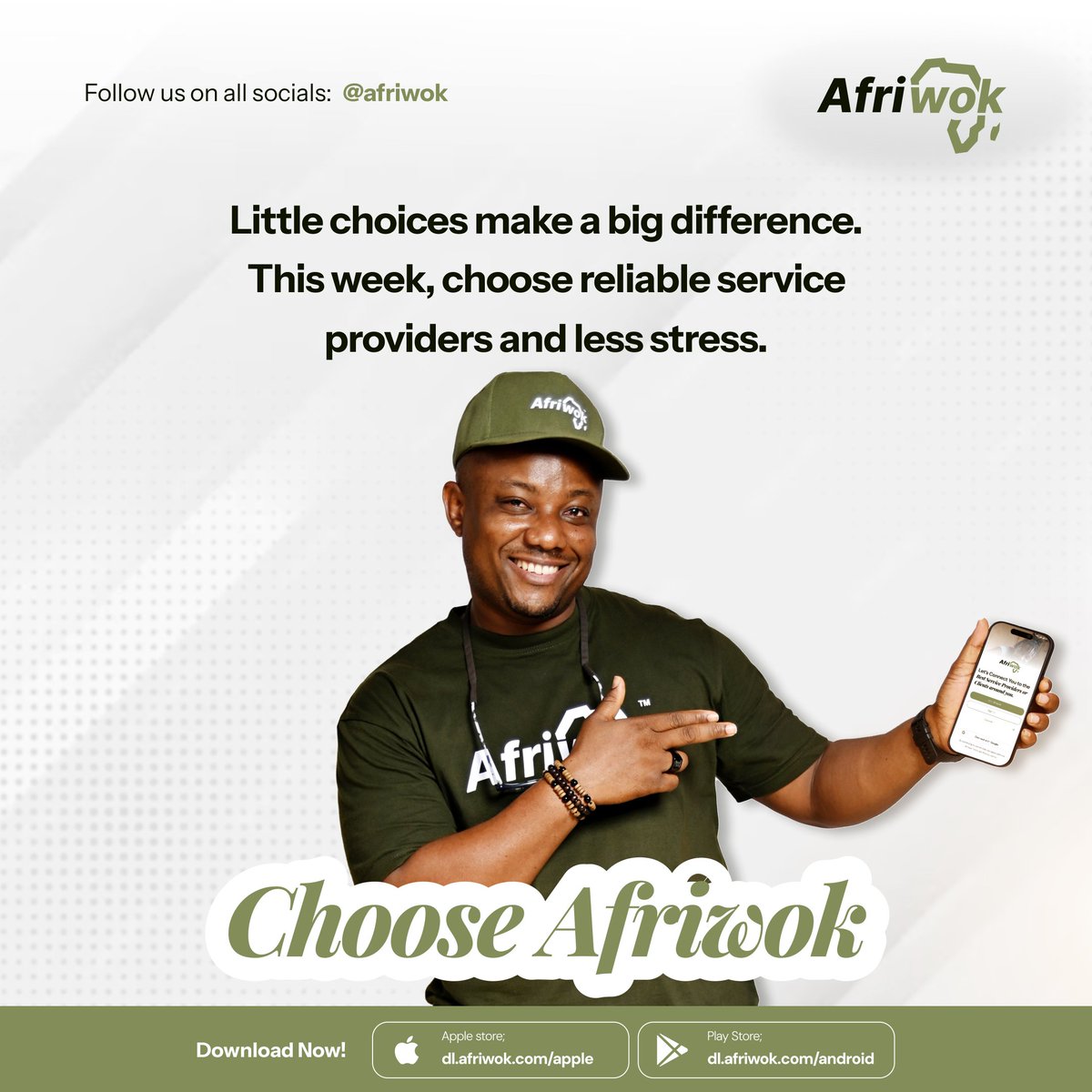 afriwok's tweet image. This week, choose peace, choose consistency, choose ease, choose AFRIWOK!

Click the link in our bio to download and get on to the better way of doing things.

It gets better with Afriwok!

#afriwok #hiretalents #serviceproviders