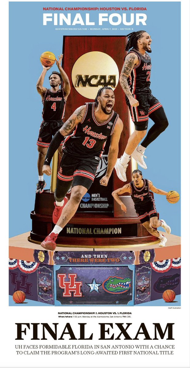 Monday <a href="/HoustonChron/">Houston Chronicle</a> Sports cover

#MFinalFour