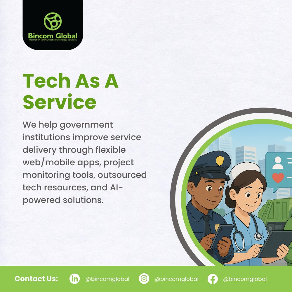bincomict's tweet image. We provide web and mobile solutions that help government agencies digitise their services and serve citizens more efficiently. It’s time to embrace innovation and serve citizens better than ever! Let’s make it happen. Schedule a free consultation today.#BincomGlobal #government
