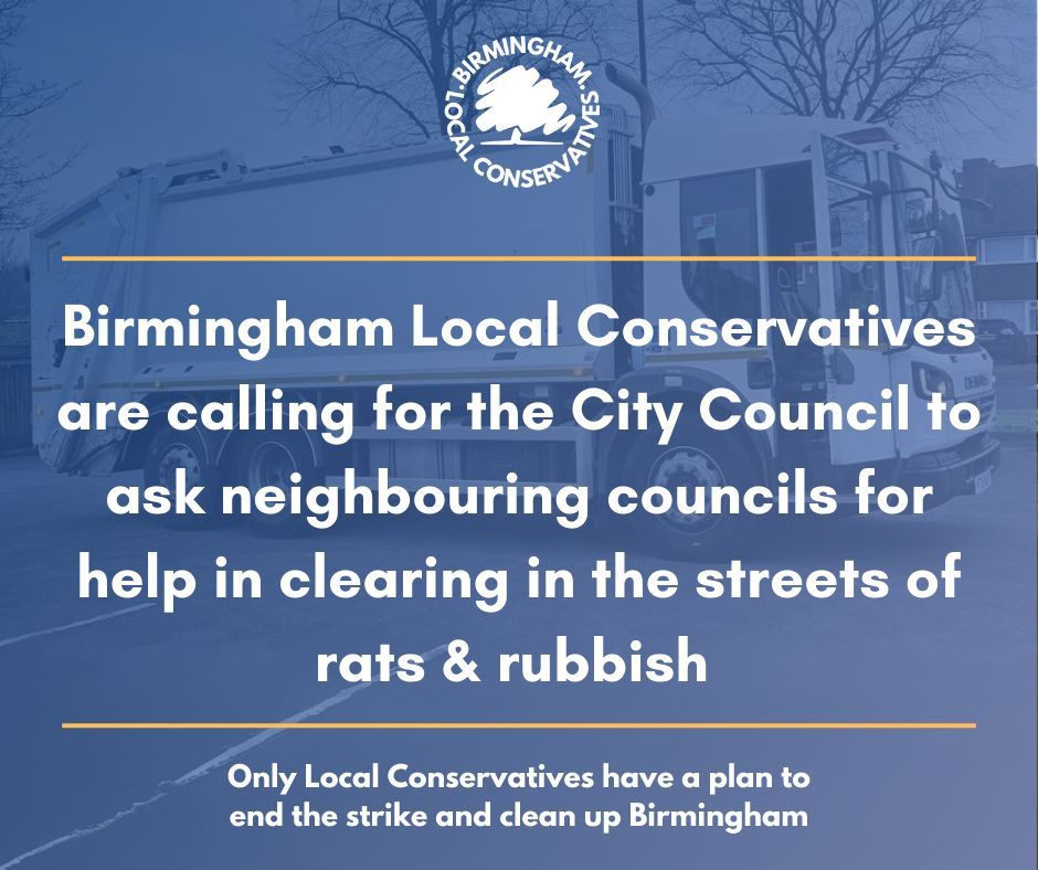 As part of our plan to end the strike and clean up Birmingham, we are calling on the Labour administration to put aside their egos and ask neighbouring Councils for help clearing the rats and rubbish off our streets to protect residents from the growing public health emergency.