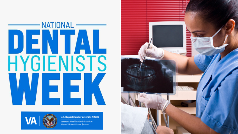Miami VA (@miamivamc) on Twitter photo Dental Hygienist Week (7-11)
This week, we recognize the essential role of our dental hygienists during Dental Hygienist Week! Their dedication to Veteran oral health helps promote confidence, comfort, and whole health. Thank you for your skill, compassion, and commitment. Dental Hygienist Week (7-11)
This week, we recognize the essential role of our dental hygienists during Dental Hygienist Week! Their dedication to Veteran oral health helps promote confidence, comfort, and whole health. Thank you for your skill, compassion, and commitment.