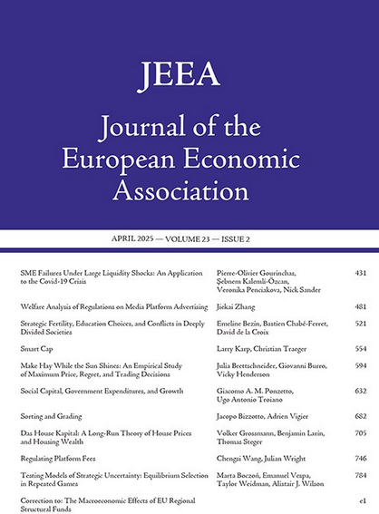 Check out the April 2025 issue (23,2) of <a href="/JEEA_News/">JEEA</a> Journal of <a href="/EEANews/">EEA</a> <a href="/OUPAcademic/">Oxford Academic</a>

academic.oup.com/jeea/issue

Teaching materials available: eeassoc.org/teaching-mater…