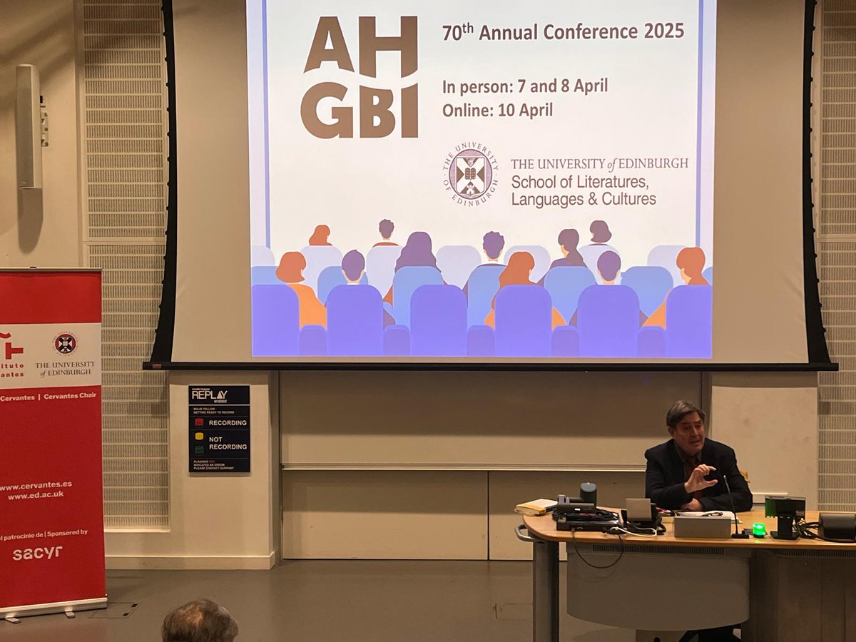 Instituto Cervantes (@instcervantes) on Twitter photo Luis García Montero ha ofrecido esta mañana la conferencia plenaria inaugural del encuentro de la Asociación de Hispanistas de Gran Bretaña 🇬🇧 e Irlanda 🇮🇪, que se celebrar en la <a href="/EdinburghUni/">The University of Edinburgh</a> 🏴.
<a href="/CervantesLondon/">Instituto Cervantes London</a>
<a href="/ICManchester/">Instituto Cervantes Manchester</a>
<a href="/IC_Leeds/">Instituto Cervantes Leeds</a>
<a href="/CGEspEdimburgo/">Consulado General de España en Edimburgo</a>
<a href="/EmbSpainUK/">Embassy of Spain UK</a> Luis García Montero ha ofrecido esta mañana la conferencia plenaria inaugural del encuentro de la Asociación de Hispanistas de Gran Bretaña 🇬🇧 e Irlanda 🇮🇪, que se celebrar en la <a href="/EdinburghUni/">The University of Edinburgh</a> 🏴.
<a href="/CervantesLondon/">Instituto Cervantes London</a>
<a href="/ICManchester/">Instituto Cervantes Manchester</a>
<a href="/IC_Leeds/">Instituto Cervantes Leeds</a>
<a href="/CGEspEdimburgo/">Consulado General de España en Edimburgo</a>
<a href="/EmbSpainUK/">Embassy of Spain UK</a>
