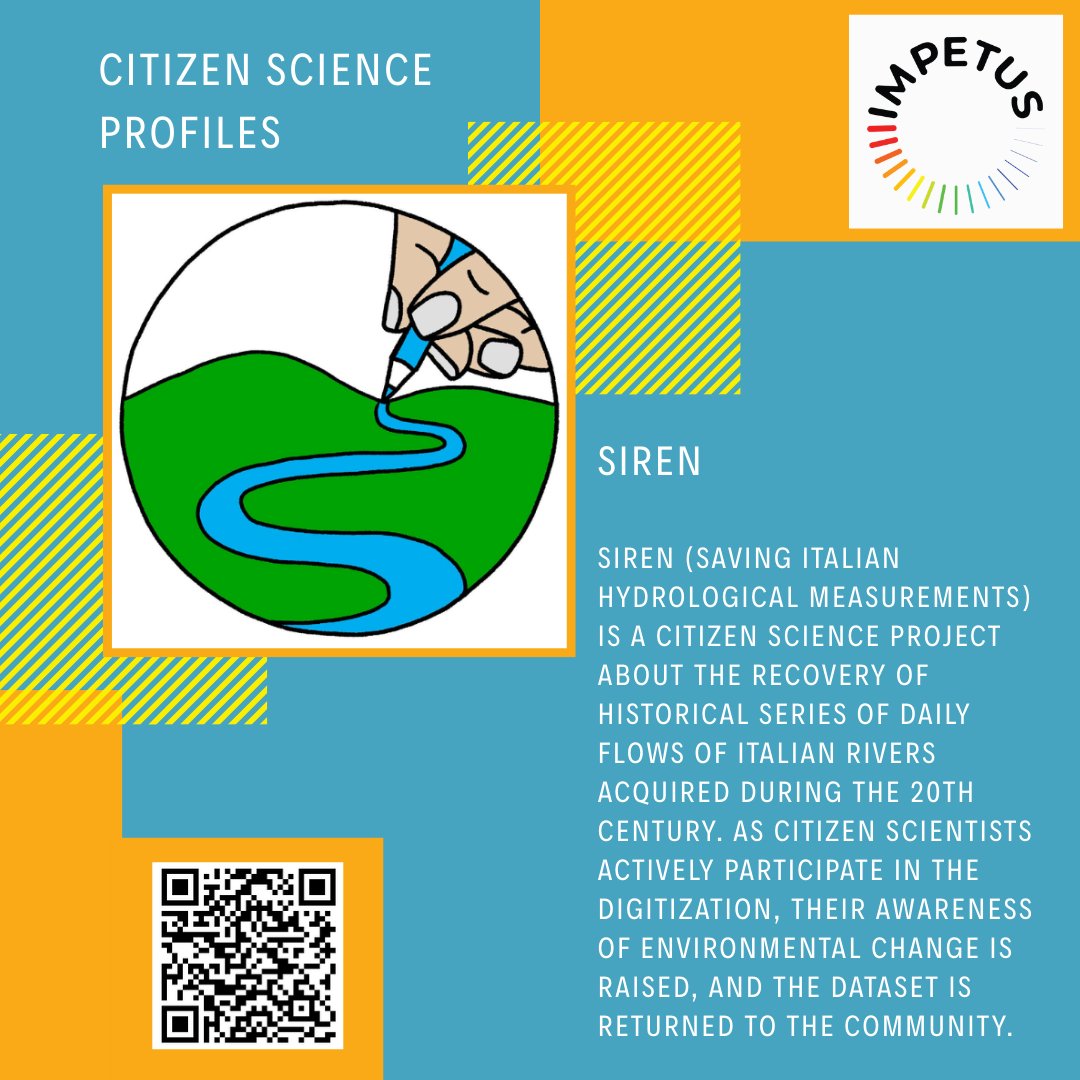 impetus4cs's tweet image. #CitizenScience Profile

The #Siren project participated in the #IMPETUS4CS Accelerator,  which engages the public in digitising 20th-century records of Italian #river flows, raising awareness of environmental change and making #hydrology data accessible.

impetus4cs.eu/siren-saving-i…