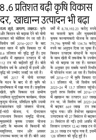 Krishi Vibhag Gov UP (@jdabureau) on Twitter photo #UPCM рд╢реНрд░реА <a href="/myogiadityanath/">Yogi Adityanath</a> рдЬреА рдХреЗ рдХреБрд╢рд▓ рдиреЗрддреГрддреНрд╡ рдореЗрдВ рдХреГрд╖рд┐ рдФрд░ рдХрд┐рд╕рд╛рдиреЛрдВ рдХреЛ рдмрдврд╝рд╛рд╡рд╛ рджреЗрдиреЗ рдХреА рдЙрддреНрддрд░ рдкреНрд░рджреЗрд╢ рд╕рд░рдХрд╛рд░ рдХреА рдХреЛрд╢рд┐рд╢ рд░рдВрдЧ рд▓рд╛ рд░рд╣реА рд╣реИред рд╡рд┐рддреНрддреАрдп рд╡рд░реНрд╖ 2016-17 рдХреЗ рдмрд╛рдж рд╕рд╛рдд рд╡рд░реНрд╖реЛрдВ рдореЗрдВ рдХреГрд╖рд┐ рд╡рд┐рдХрд╛рд╕ рджрд░ рдореЗрдВ 8.6 рдкреНрд░рддрд┐рд╢рдд рдХреА рд╡реГрджреНрдзрд┐ рд╣реБрдИ рд╣реИ
#NayeBharatKaNayaUP
<a href="/spshahibjp/">Surya Pratap Shahi</a> <a href="/BaldevAulakh/">Baldev Singh Aulakh</a> <a href="/ChiefSecy_UP/">Manoj Kumar Singh, IAS, Chief Secretary, UP</a> #UPCM рд╢реНрд░реА <a href="/myogiadityanath/">Yogi Adityanath</a> рдЬреА рдХреЗ рдХреБрд╢рд▓ рдиреЗрддреГрддреНрд╡ рдореЗрдВ рдХреГрд╖рд┐ рдФрд░ рдХрд┐рд╕рд╛рдиреЛрдВ рдХреЛ рдмрдврд╝рд╛рд╡рд╛ рджреЗрдиреЗ рдХреА рдЙрддреНрддрд░ рдкреНрд░рджреЗрд╢ рд╕рд░рдХрд╛рд░ рдХреА рдХреЛрд╢рд┐рд╢ рд░рдВрдЧ рд▓рд╛ рд░рд╣реА рд╣реИред рд╡рд┐рддреНрддреАрдп рд╡рд░реНрд╖ 2016-17 рдХреЗ рдмрд╛рдж рд╕рд╛рдд рд╡рд░реНрд╖реЛрдВ рдореЗрдВ рдХреГрд╖рд┐ рд╡рд┐рдХрд╛рд╕ рджрд░ рдореЗрдВ 8.6 рдкреНрд░рддрд┐рд╢рдд рдХреА рд╡реГрджреНрдзрд┐ рд╣реБрдИ рд╣реИ
#NayeBharatKaNayaUP
<a href="/spshahibjp/">Surya Pratap Shahi</a> <a href="/BaldevAulakh/">Baldev Singh Aulakh</a> <a href="/ChiefSecy_UP/">Manoj Kumar Singh, IAS, Chief Secretary, UP</a>