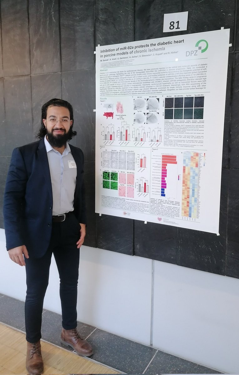 Had a great pleasure to attend the #PCVB2025 <a href="/SFB1531/">SFB 1531</a> in Frankfurt and present a poster of our data <a href="/Hinkel_Lab/">Hinkel_Lab</a> on targeting miR-92a as a therapeutic strategy for chronic myocardial ischemia in diabetes.