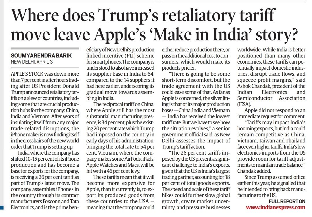#Trumpsariffs and Apple's Make in India.#Trump #UPSC