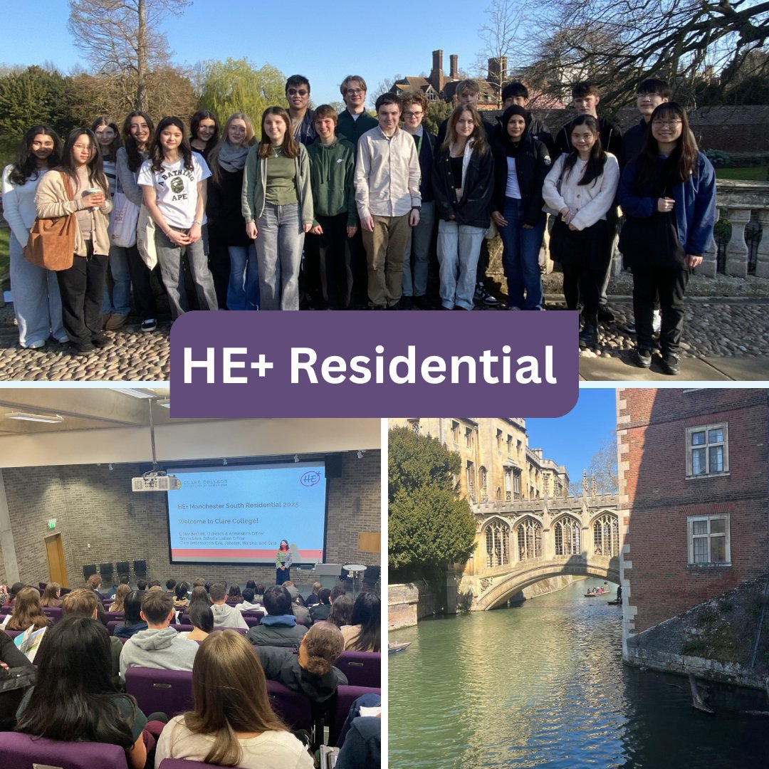 Cheadle Hulme Sixth Form (@chhssixthform) on Twitter photo π| HE+ Residential
A group of students on the HE+ Programme attended a residential at <a href="/Cambridge_Uni/">Cambridge University</a> , staying overnight at Clare College.
They attended subject taster sessions, museum workshops, college tours and received helpful advice on making competitive applications. π| HE+ Residential
A group of students on the HE+ Programme attended a residential at <a href="/Cambridge_Uni/">Cambridge University</a> , staying overnight at Clare College.
They attended subject taster sessions, museum workshops, college tours and received helpful advice on making competitive applications.
