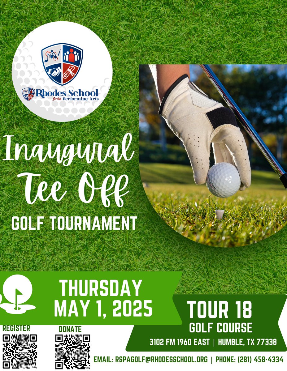 Are you or someone you know an avid golfer? ⛳️ Consider registering for RSPA’s Inaugural #TeeOff #GolfTournament before the price increases on April 15th: ow.ly/Z0Gk50Vuei4. Sign up &amp; make a difference that truly matters! ✨ ️

#BecauseYourChildDeservesIt #RhodesSchool