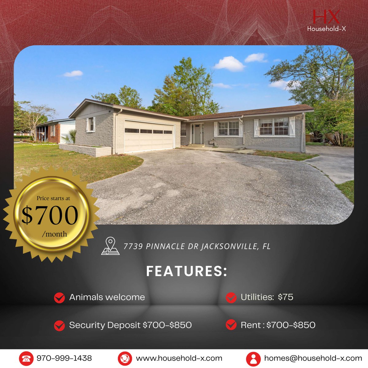 📍7739 Pinnacle Dr, Jacksonville, FL 

🏠 Need a room? 🔑 Welcome to Household-X—where comfort meets affordability! 

#ColivingVibes #AffordableRoomRentals #PrivateRoomForRent #RoommateSearch #AffordableRentals #RoomForRent #RoommateWanted