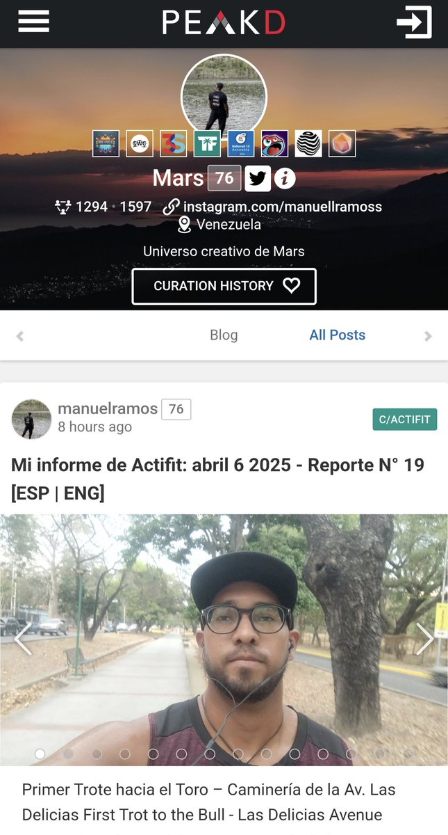 Me prometí a mi mismo no volver a abandonar mi blog en <a href="/hiveblocks/">Hive</a>, estoy cumpliendo con mi promesa! Tuve un excelente rendimiento la semana que acaba de pasar! peakd.com/@manuelramos/p… 

Vamos por más! 

#hive #swc