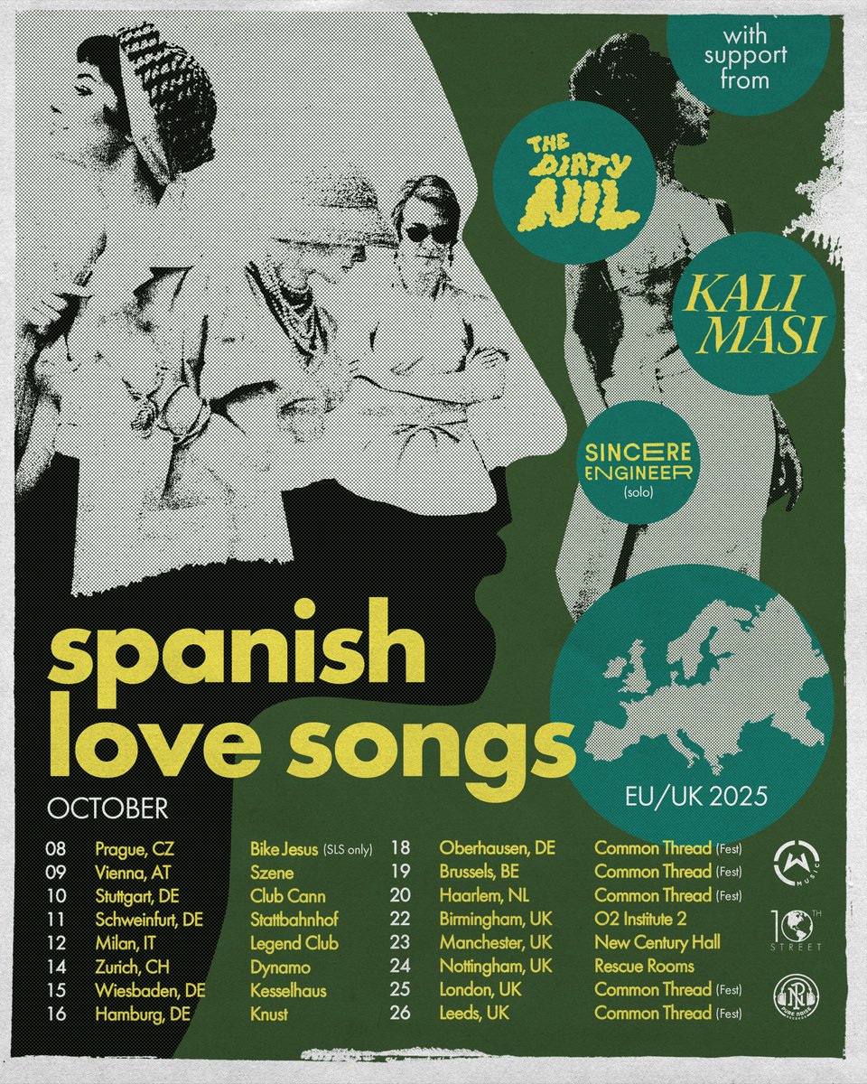 sincere engineer (@sincereengineer) on Twitter photo while i’m out in the uk and europe in october for the Common Thread Tour, i’ll also be opening solo on this sick tour with <a href="/SpanishLuvSongs/">Spanish Love Songs</a>, <a href="/thedirtynil/">The Dirty Nil</a> & @kalimasiband - so incredibly excited!!! 💕💕
t i x o n s a le f r i d a y while i’m out in the uk and europe in october for the Common Thread Tour, i’ll also be opening solo on this sick tour with <a href="/SpanishLuvSongs/">Spanish Love Songs</a>, <a href="/thedirtynil/">The Dirty Nil</a> & @kalimasiband - so incredibly excited!!! 💕💕
t i x o n s a le f r i d a y