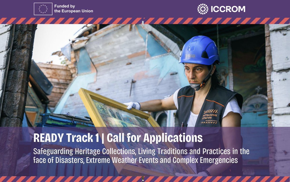 📣 READY Track 1 — call for applications!

<a href="/ICCROM/">ICCROM</a> cis now inviting applications for the 'READY – Resilience for Heritage in the Face of Disasters, Climate Risks and Complex Emergencies' course. 

📅 Apply by 20 April 2025

Read more: bit.ly/3DZ3uQx