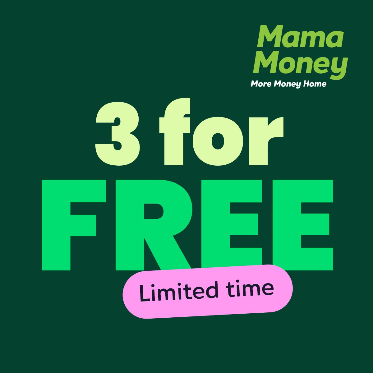 MamaMoneySA's tweet image. New to Mama Money? We’ve got a sweet deal Just for you!

Register this April and send your first 3 transactions for FREE!

Click here: mamamoney.info/WhatsAppRegist… to get started. Your wallet will thank you.

#FreeTransfers #AprilPromo