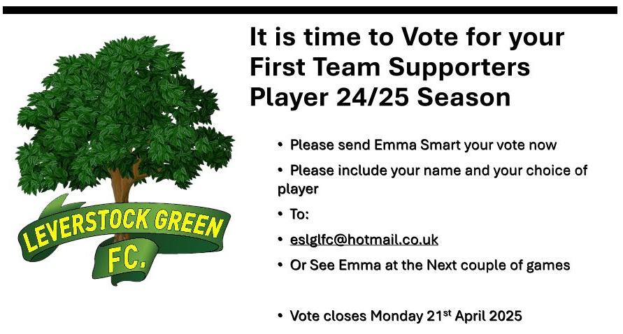 SUPPORTERS' PLAYER OF THE SEASON

Make sure you vote for your Player of the Season - vote closes on 21st April!