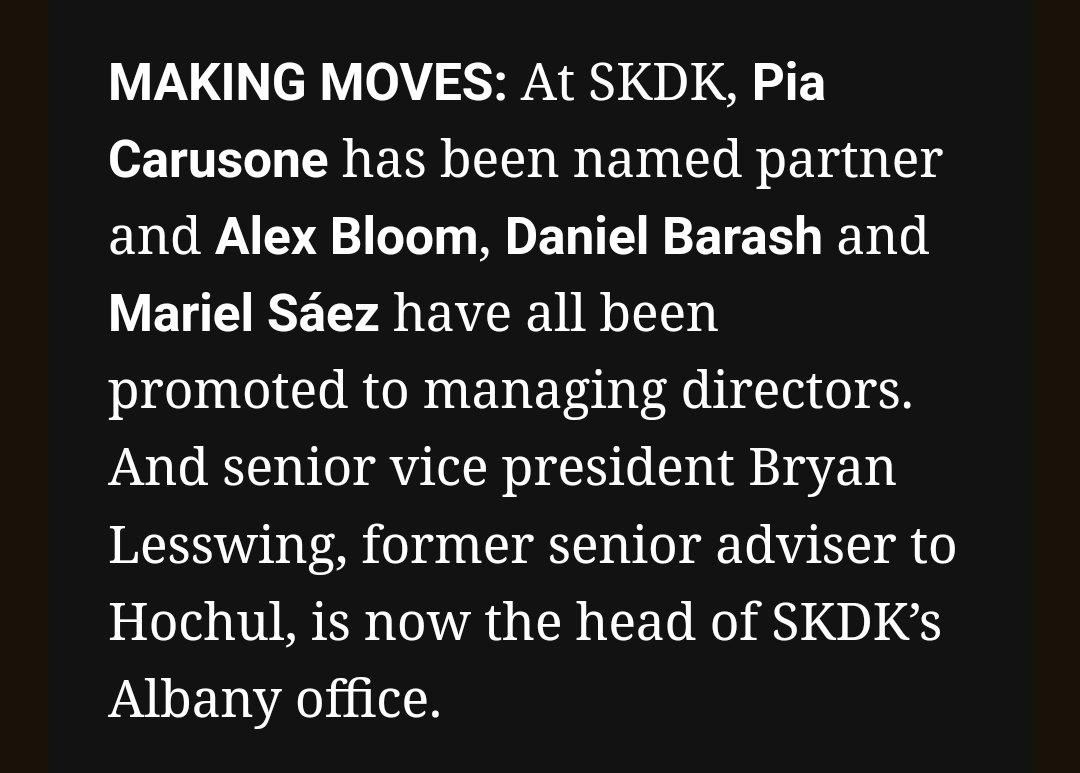 Some professional news...

Excited to share that I’ll be leading <a href="/SKDK/">SKDK</a>'s Albany office.

Looking forward to stepping into this new role and growing our presence across New York State.