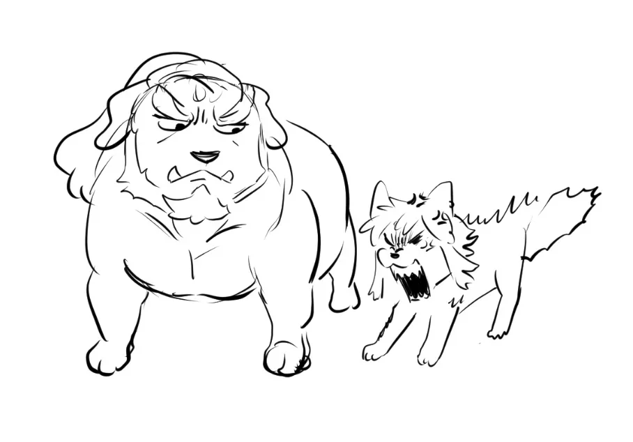 ガノンわんを描いてみました、自分の設定ではリンクわんがこいつをめっちゃ嫌ってて、近づいたら即ケンカになる 