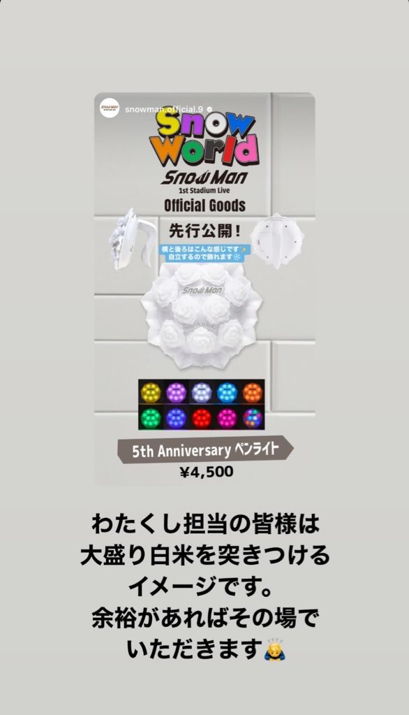 スノーマンコンサートグッズ❣️おまけ付き スノーマンコンサートグッズ❣️おまけ付き snowmanオフィシャル