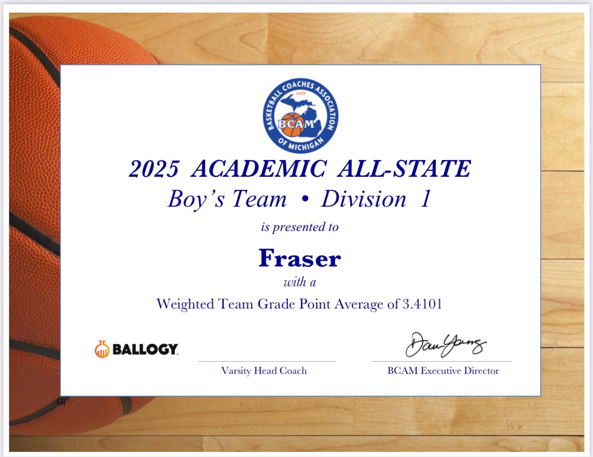 TEAM ACADEMIC ALL-STATE…proud to receive this award. Shows that our varsity team was dedicated to the entire student-athlete experience. #strengthandhonor <a href="/fraserschool/">savannah</a> <a href="/AthleticsFraser/">Fraser Athletics</a>