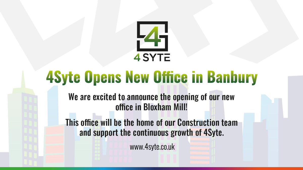 4Syte has opened a new office in Banbury!

We are excited to now be in our new office in Bloxham Mill. This will be the home of our Construction team and support the further growth of 4Syte!

#4Syte #BanburyOffice #Growth
4syte.co.uk