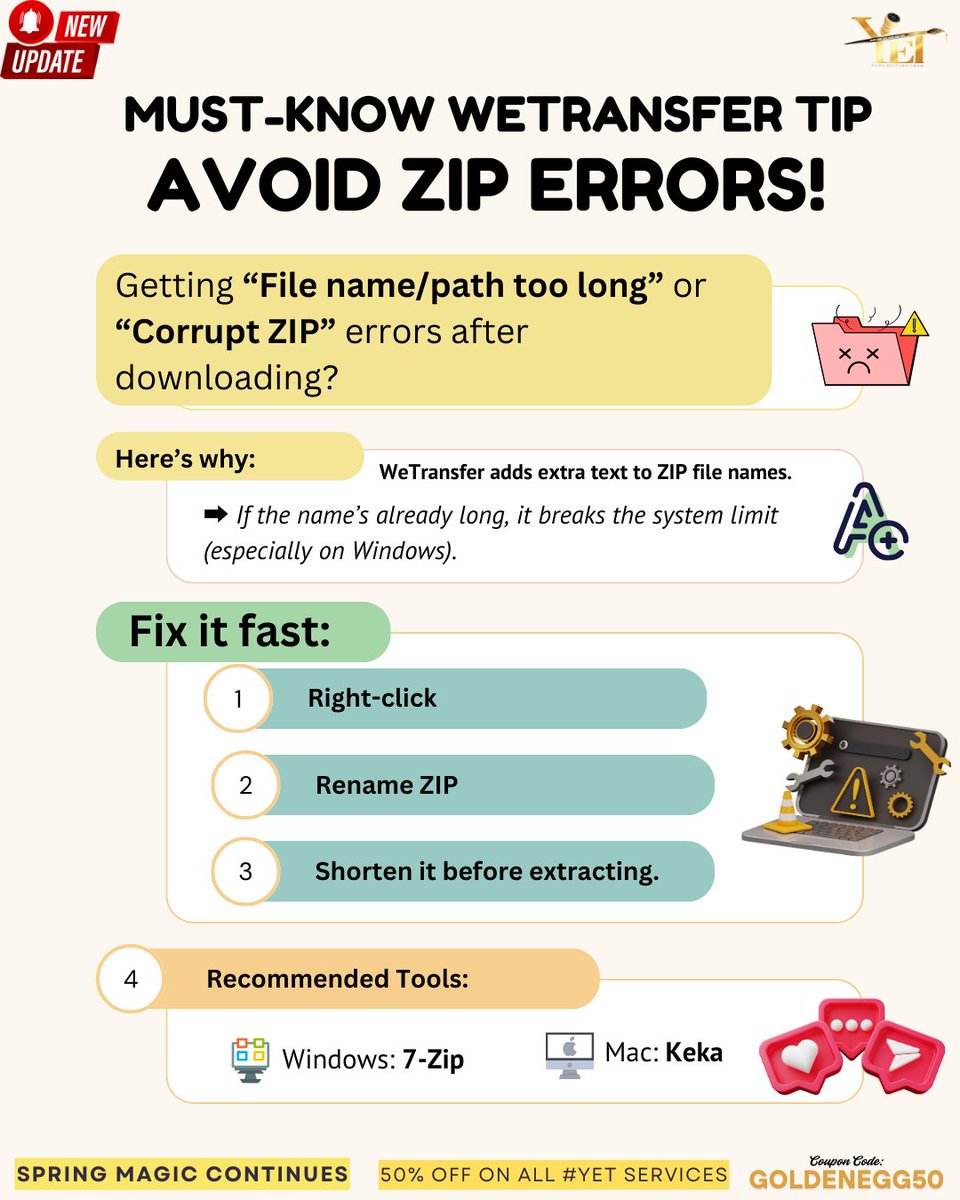 yourediting's tweet image. #ZIPFix 
#FileErrorSolved #WindowsSupport #MacSupport
#7ZipTool #KekaApp 
#PathTooLong #ZIPNotOpening #TagForHelp #SupportYouCanTrust #TechSupportTips #CustomerSuccess #CustomerSupport #HereToHelp #ClientCare #SupportThatMatters #HelpingCustomers #WeCareForYou #ProblemSolved