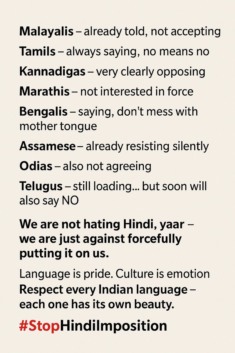 acu8vu's tweet image. #StopHindiImposition #RespectAllLanguages #MyLanguageMyIdentity