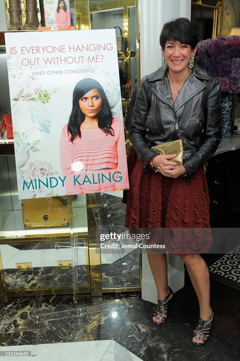 Ghislaine Maxwell attends the launch for "Is Everyone Hanging Out Without Me?" by Mindy Kaling hosted by Tory Burch (2011)