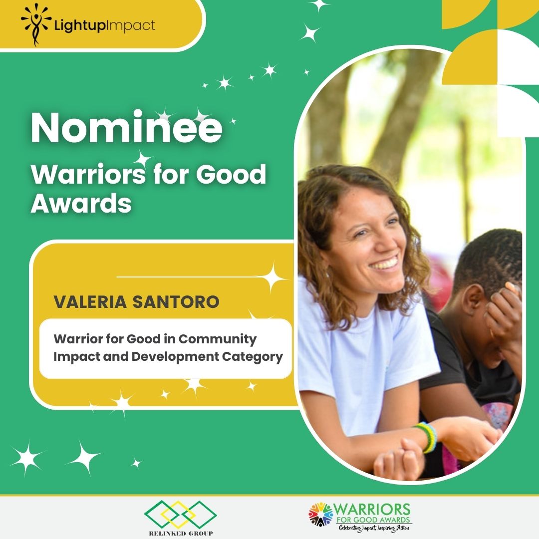 Celebration of excellence! 

We’re proud to share that our Founder, Valeria Santoro, has been nominated for the #WarriorForGoodAward for her exceptional work empowering grassroots communities in East Africa. 

Join us in congratulating Valeria on this well-deserved recognition!