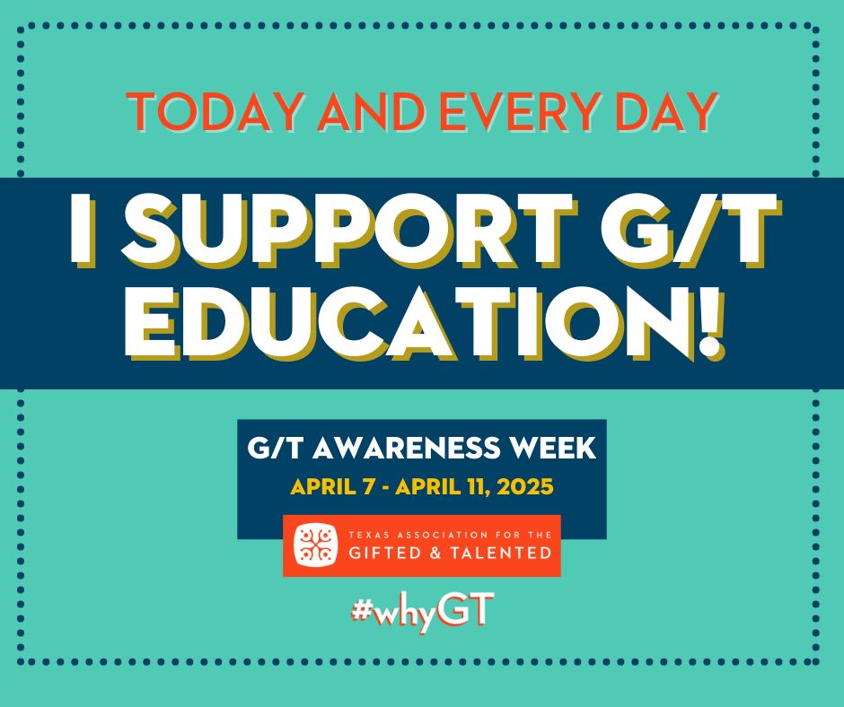 It’s #GTAwarenessWeek! This week, we shine a light on the needs of gifted students and the educators who support them. TAGT is here to advocate, educate, and inspire! Tell us: What does gifted education mean to you? Share your thoughts below! #whyGT #GTweek #TAGT