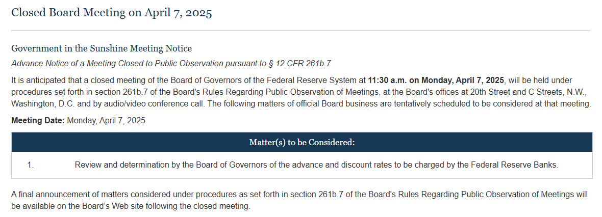 Cointelegraph's tweet photo. 🇺🇸 UPDATE: The Fed will hold a closed board meeting today. https://t.co/ny6FsLE4Am