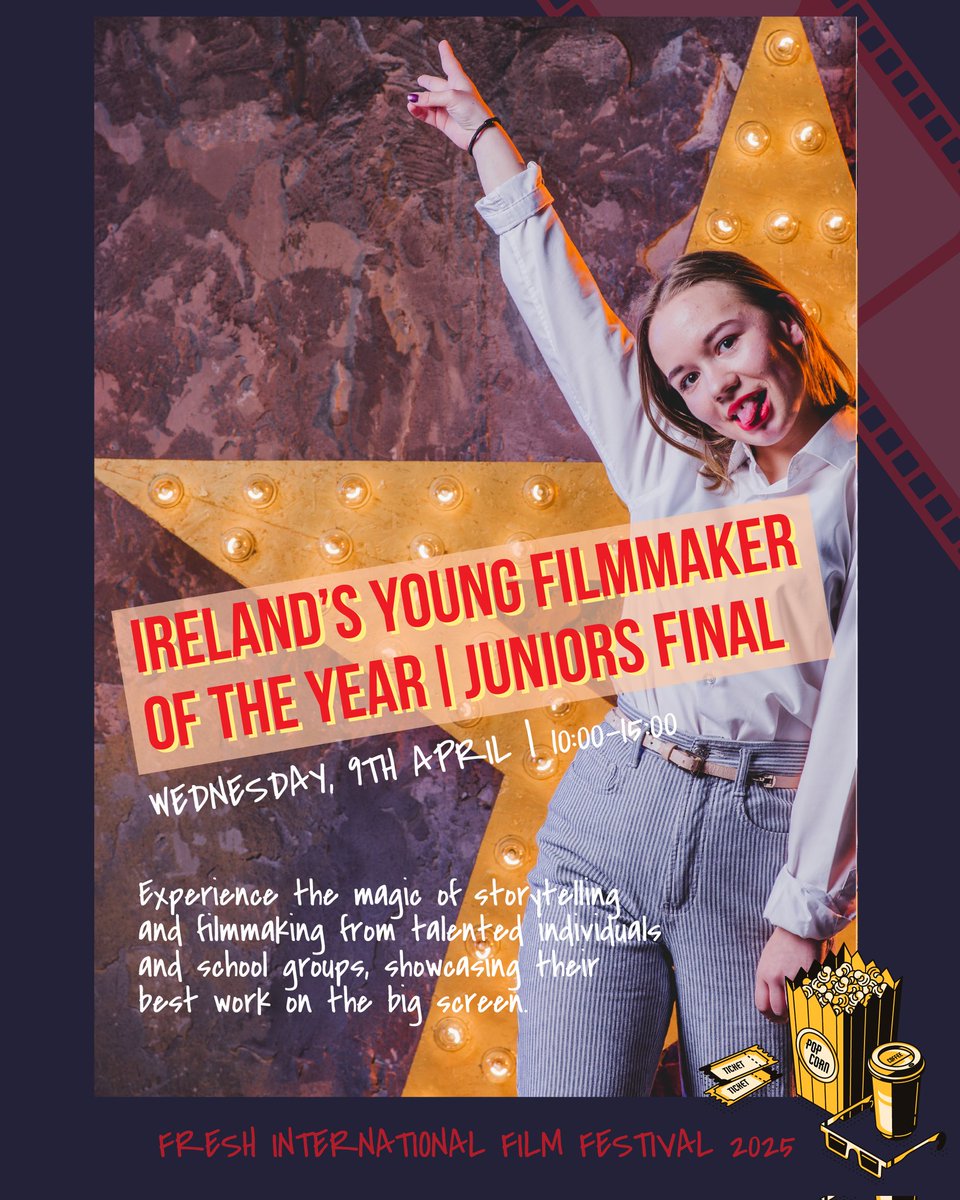 🎬✨ Ireland’s Young Filmmaker of the Year – Juniors Final ✨🎬

📽 Screening &amp; Awards Ceremony 📅 Wednesday, 9th April | 10:00am📍
SOLD OUT!

A big thank you to @screenireland
@artscouncilireland
@limerickcityandcount @omniplexcinemas @cnam.ie