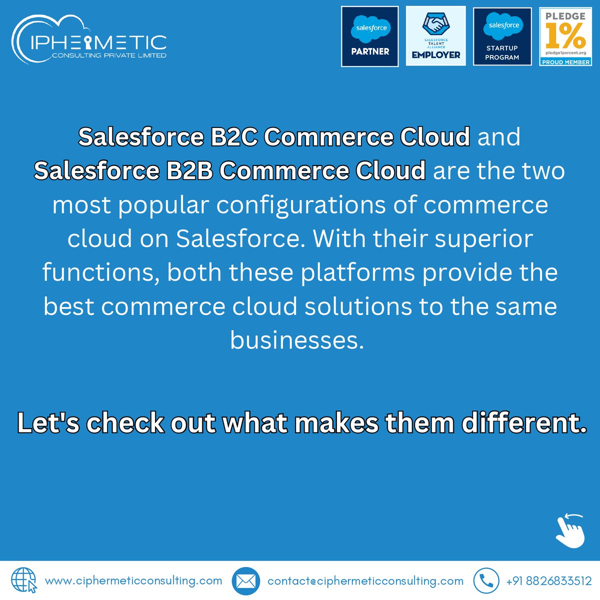 ciphermetic's tweet image. 🚀 B2B vs B2C Commerce—Which suits your biz best?
Ciphermetic helps you pick & implement the right Salesforce Commerce Cloud solution.
#SalesforceCommerce #B2BvsB2C #CiphermeticConsulting #Ecommerce #DigitalGrowth.