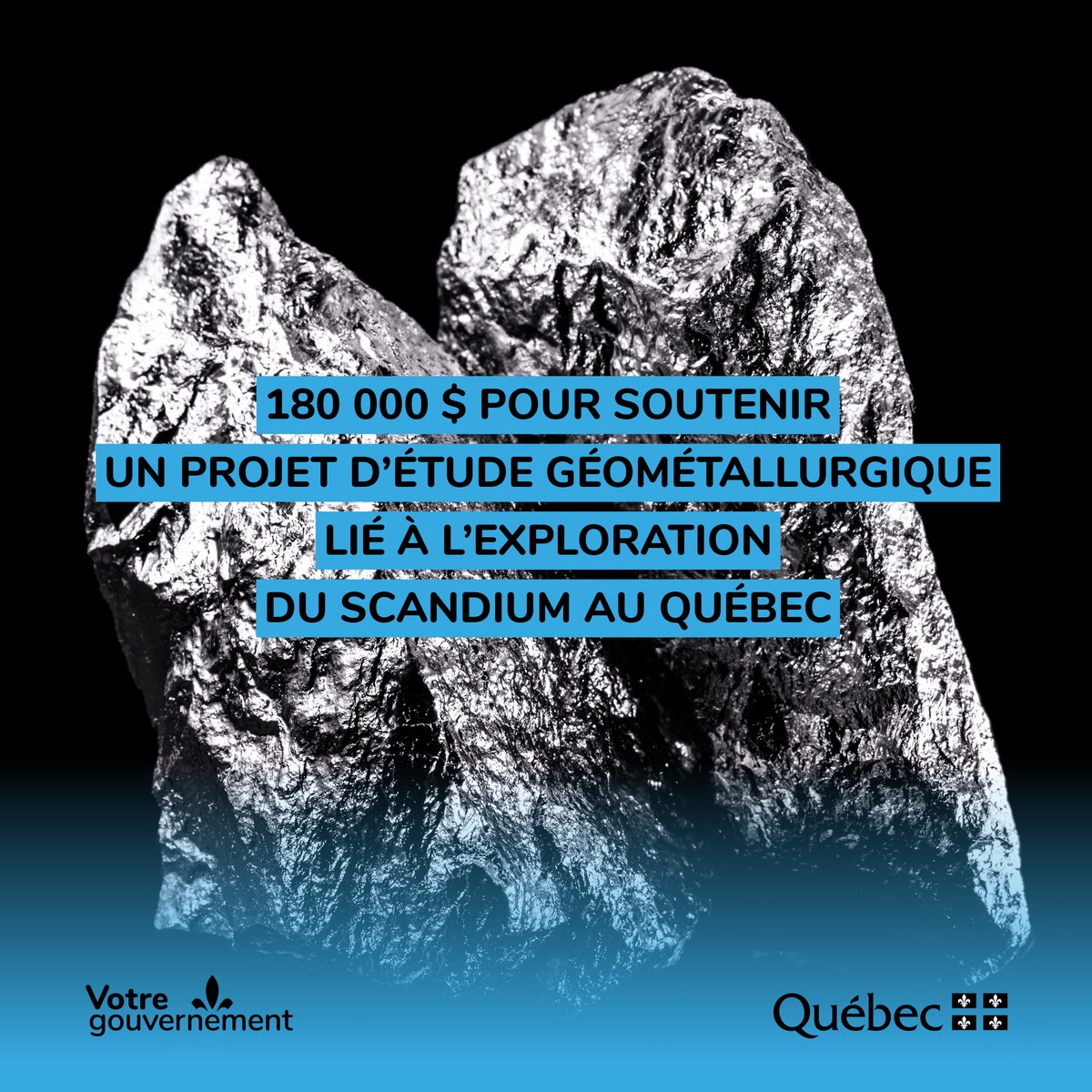 Ministère des Ressources naturelles et des Forêts (@mrnfqc) on Twitter photo 📢 Le <a href="/GouvQc/">Gouvernement du Québec</a> annonce un soutien financier de 180 000 $ à <a href="/ScandiumCanada/">Scandium Canada Ltd.</a> pour un projet d’étude portant sur la formation géologique du projet Crater Lake sur la Côte-Nord.
Communiqué 👉 t.ly/AU6VY
#économie 📢 Le <a href="/GouvQc/">Gouvernement du Québec</a> annonce un soutien financier de 180 000 $ à <a href="/ScandiumCanada/">Scandium Canada Ltd.</a> pour un projet d’étude portant sur la formation géologique du projet Crater Lake sur la Côte-Nord.
Communiqué 👉 t.ly/AU6VY
#économie