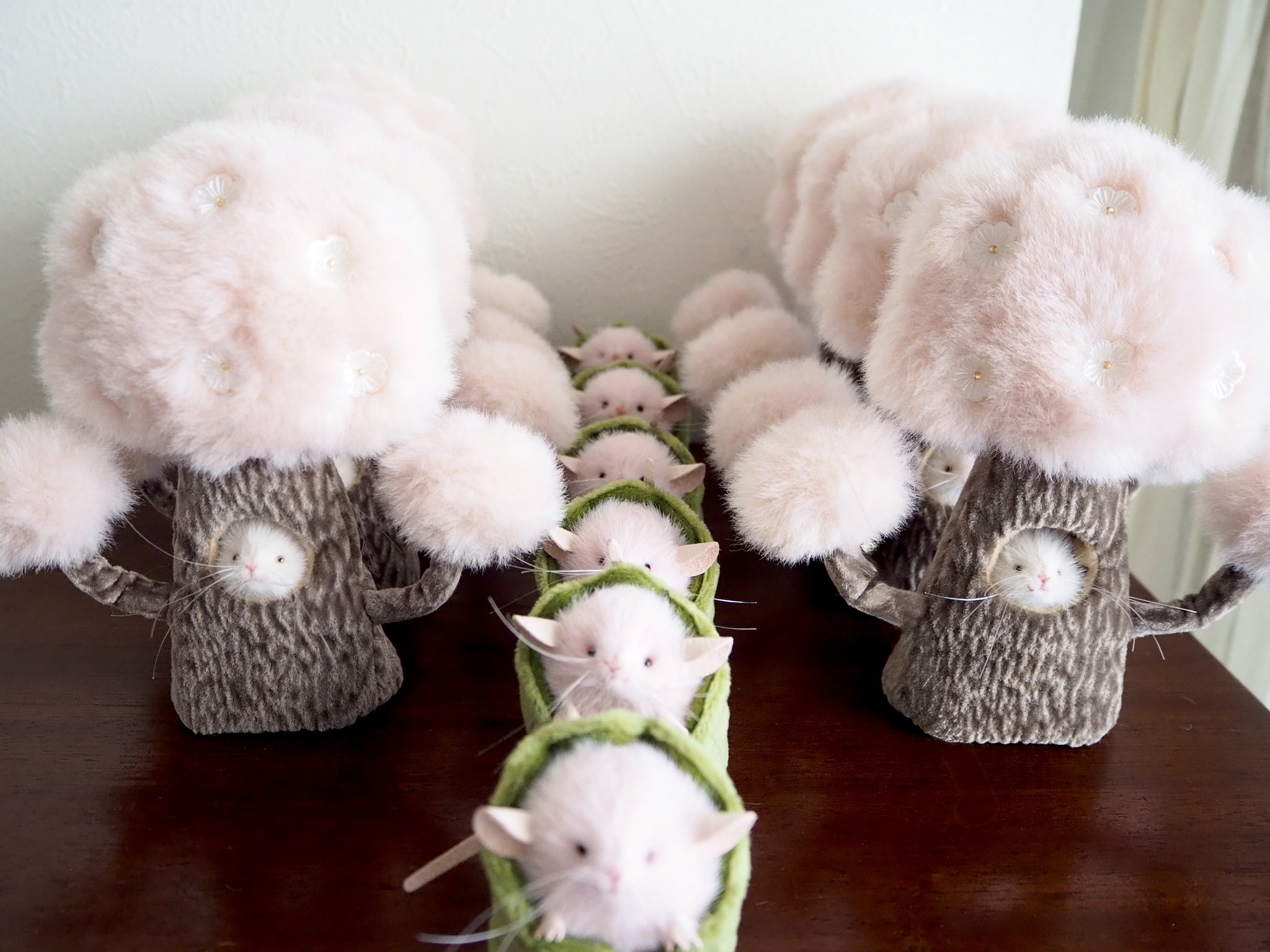 新品】三角ユウリ マウスのぬいぐるみ 木の役 桜