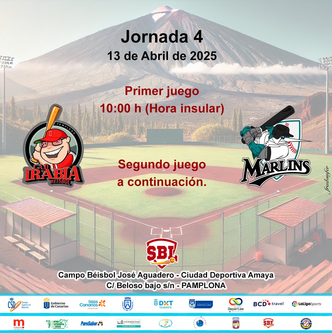 Visitamos Pamplona este domingo, para la siguiente Jornada de Béisbol ante <a href="/irabiabeisbol/">Beisbol Irabia</a>.

Síguenos en nuestras redes !!!

marlinspuertocruz.es

🌞⚾️⛱

@rfebs @fcanariabs @cabildotenerife @dxtenerife @deportespuertodelacruz <a href="/deportegob/">CSD</a> @ayuntamientopuerto @rtvces