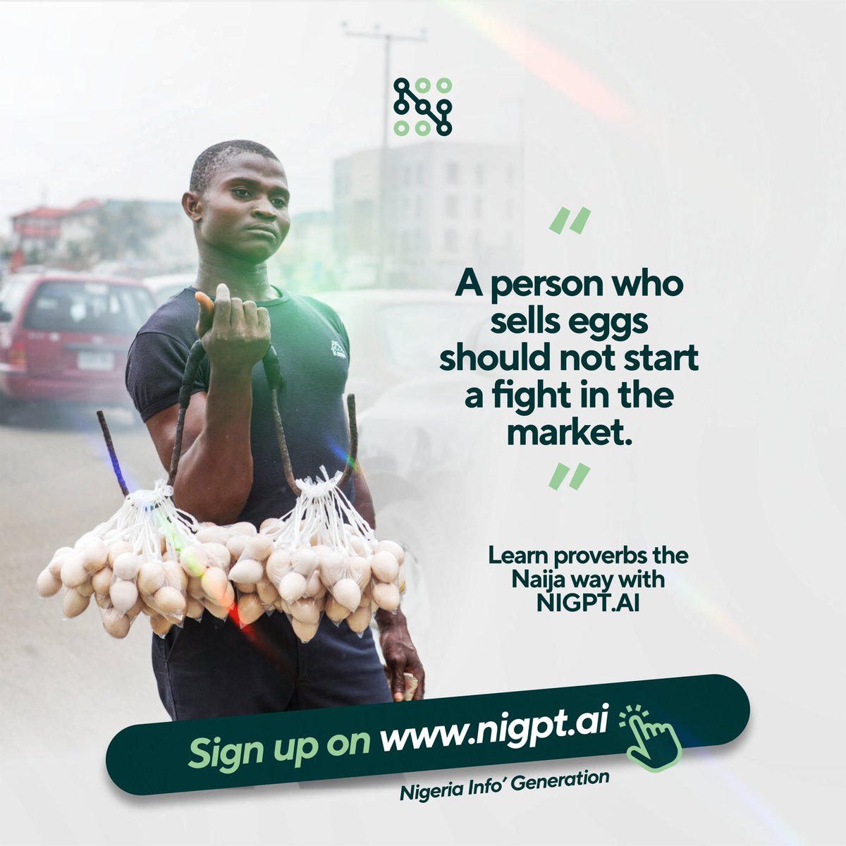 NiGPTai23's tweet photo. Unlock the wisdom vault filled with Nigerian proverbs.🇳🇬
Dive into the rich cultural heritage and learn the Naija way @www.nigpt.ai
#NiGPT #NaijaWisdom #LearnWithNiGPT #NigerianProverbs #CultureWrappedInWords https://t.co/7WEIeeVJAR