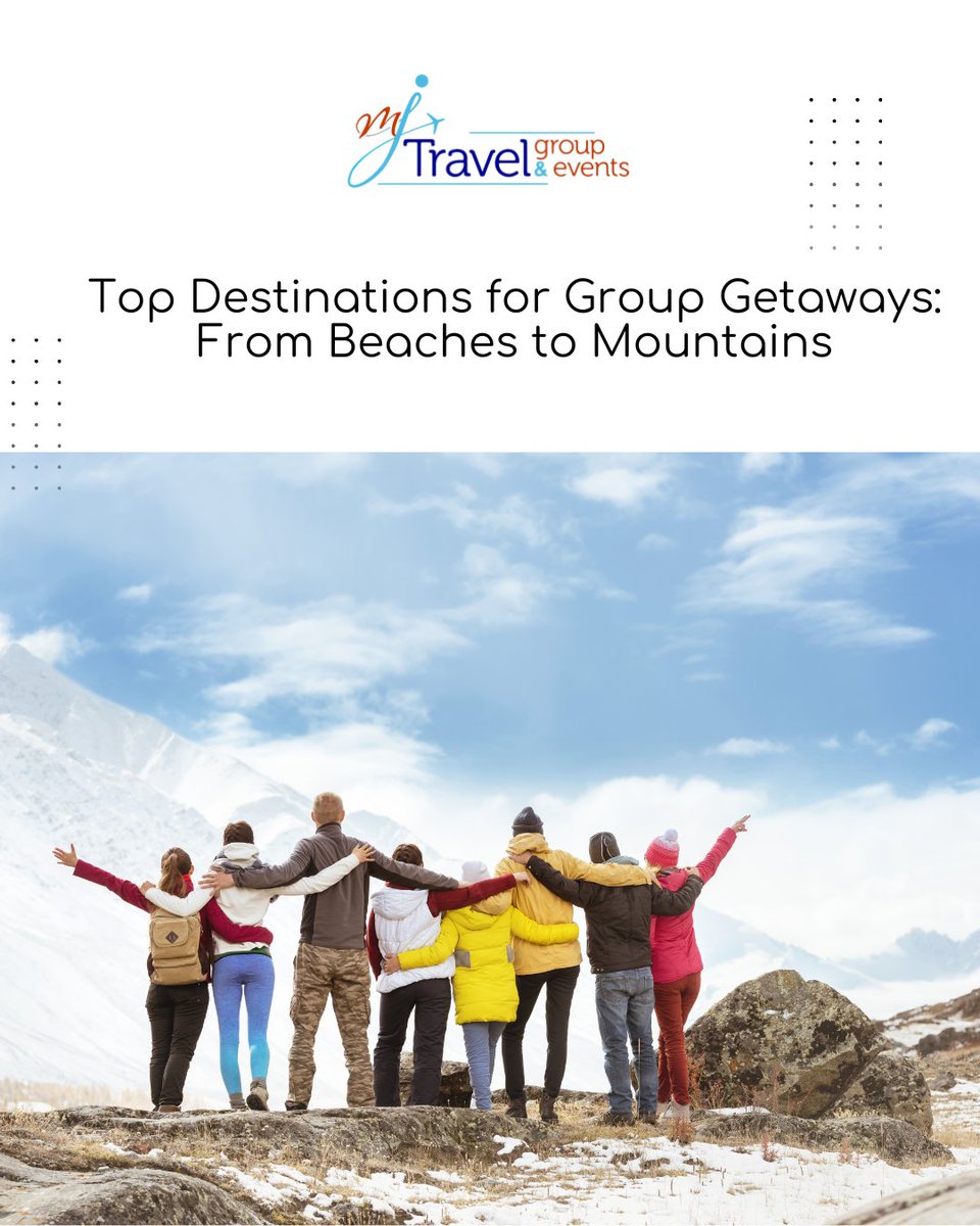 MJTRAVELGROUP's tweet photo. Planning a family reunion, friends' retreat, or corporate getaway? Discover destinations that offer adventure, relaxation, and cultural wonders. From tropical beaches to majestic mountains, find the perfect spot for your group trip. ➡️ Read more: https://t.co/Y7ngqHmOj8 https://t.co/PZjBLxwdbo