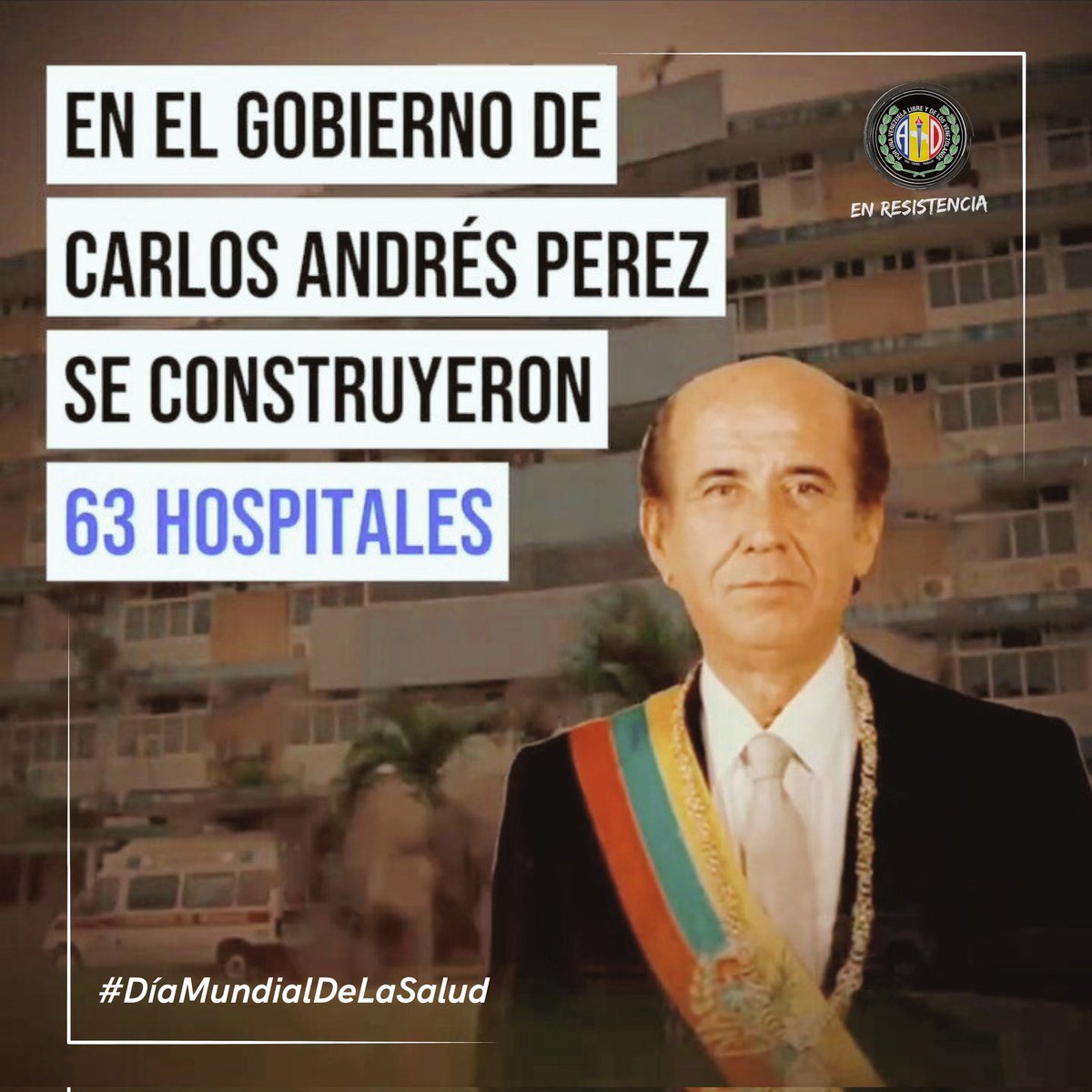 Hoy día mundial de la salud, es importante rememorar todo el avance logrado en materia de salud con los gobiernos de nuestro partido Acción Democrática.

Hospitales bien equipados, dotados, y avanzados para la época. No hacia falta ser amigo de nadie para conseguir buena