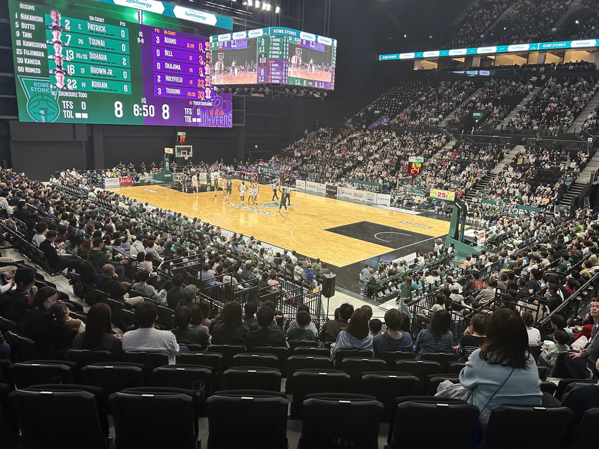 我々の会社も参加しているジーライオンアリーナ神戸がついにオープン。8,000人以上が入ったゲームの雰囲気は最高！