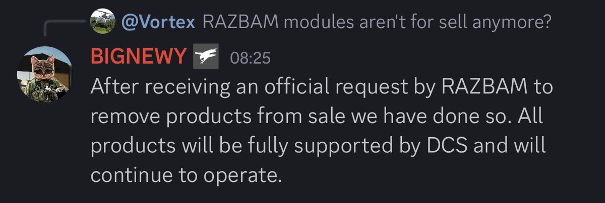 Tricker (@flytricker) on Twitter photo RAZBAM products are no longer for sale on the <a href="/eagledynamics/">Eagle Dynamics</a> store. #dcs #dcsworld #razbam RAZBAM products are no longer for sale on the <a href="/eagledynamics/">Eagle Dynamics</a> store. #dcs #dcsworld #razbam