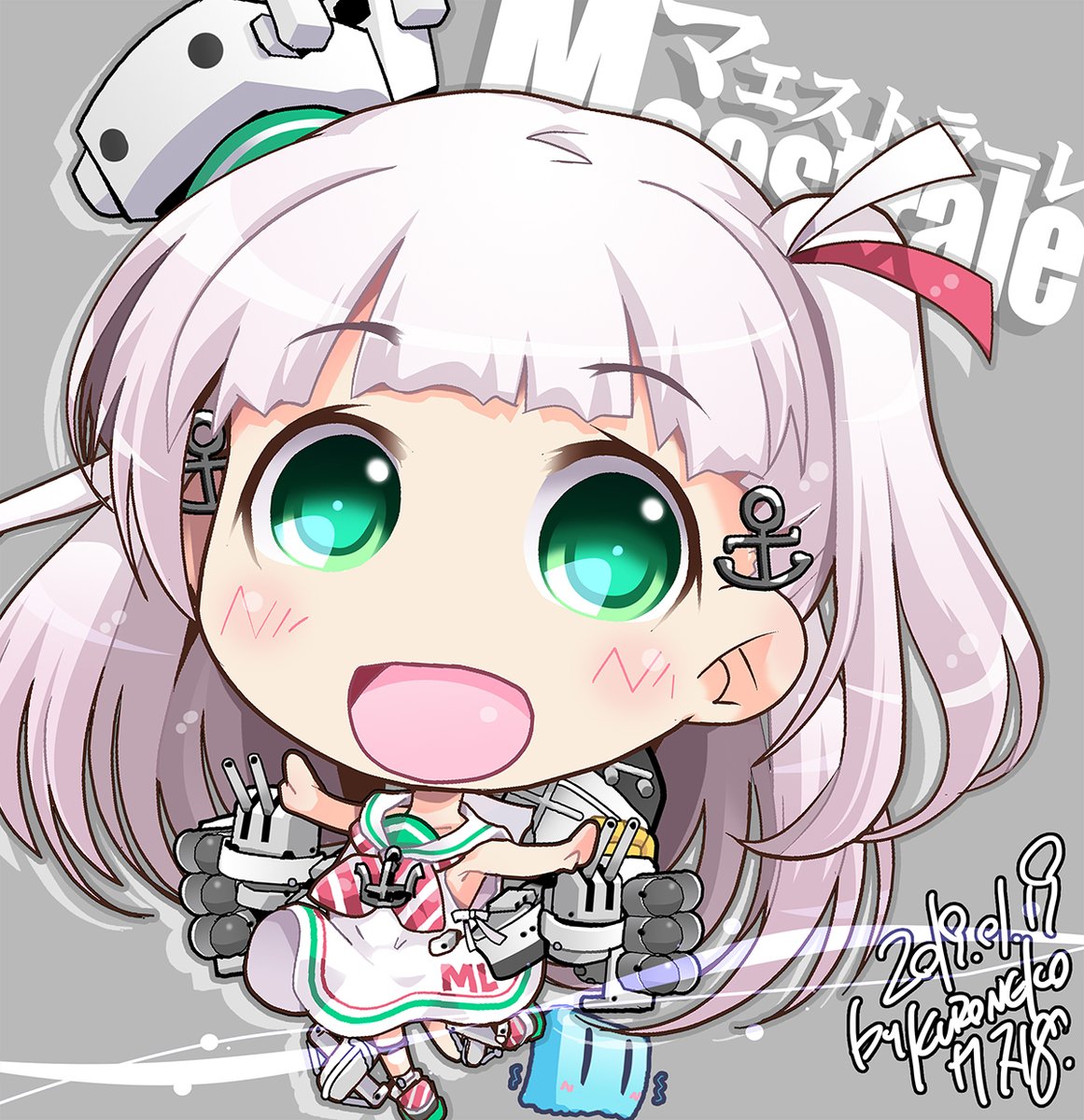 艦これ「【#KURONEKO艦これデフォルメ絵(再)】マエストラーレMaestrale#」|KURONEKO@4/9ｻｲﾄﾞKOBE【委託＆色々】のイラスト