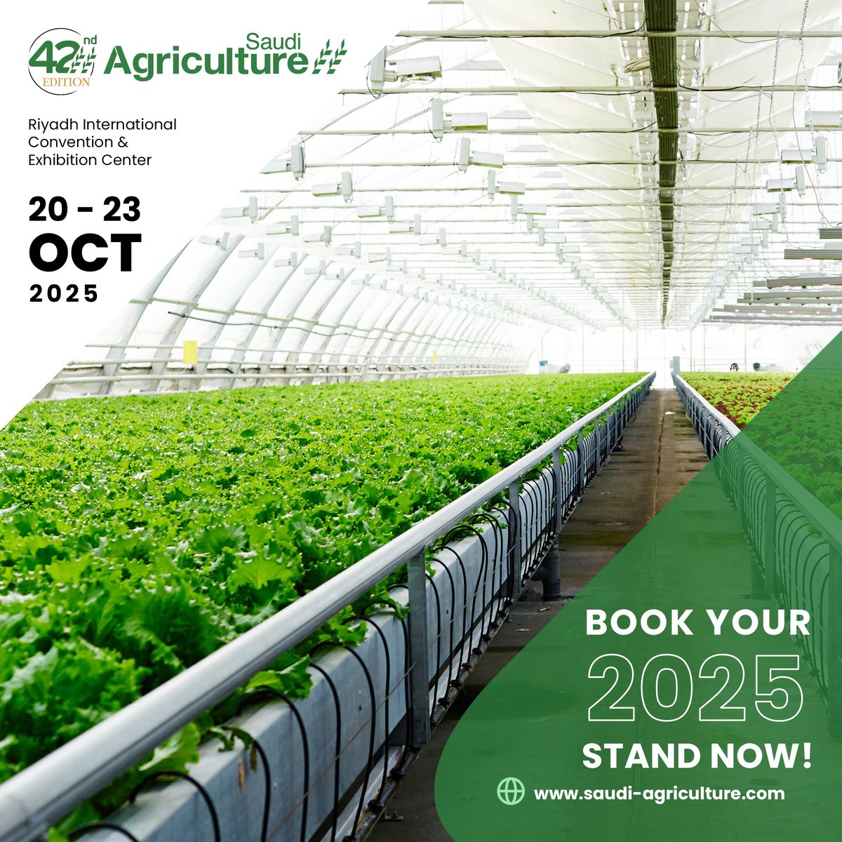 Discover the latest innovations and solutions in the agricultural sector at Saudi agriculture 2025. 
Book your space now!  
saudi-agriculture.com/book-your-spac…
أكتشف أحدث الابتكارات والحلول في القطاع الزراعي في المعرض الزراعي السعودي 2025. احجز مساحتك الآن!