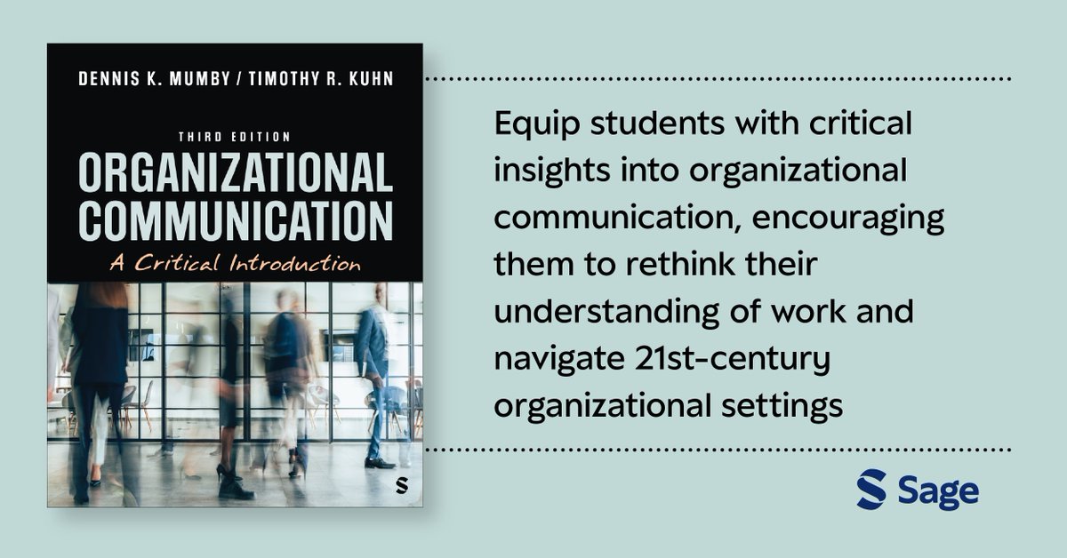 The latest third edition of "Organizational Communication: A Critical Introduction" is available now.

See what's new and get your copy here: ow.ly/QfYO50Vvw84