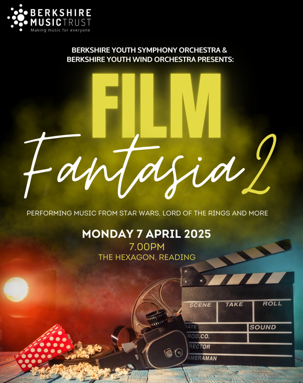 Best of luck to our Berkshire Youth Symphony Orchestra &amp; Berkshire Youth Wind Orchestra performing tonight at The Hexagon. Get ready for an epic symphonic journey through Star Wars, Lord of the Rings, Jurassic Park and more! 🎬🎻 #FilmFantasia #BYSO #BYWO #TheHexagon