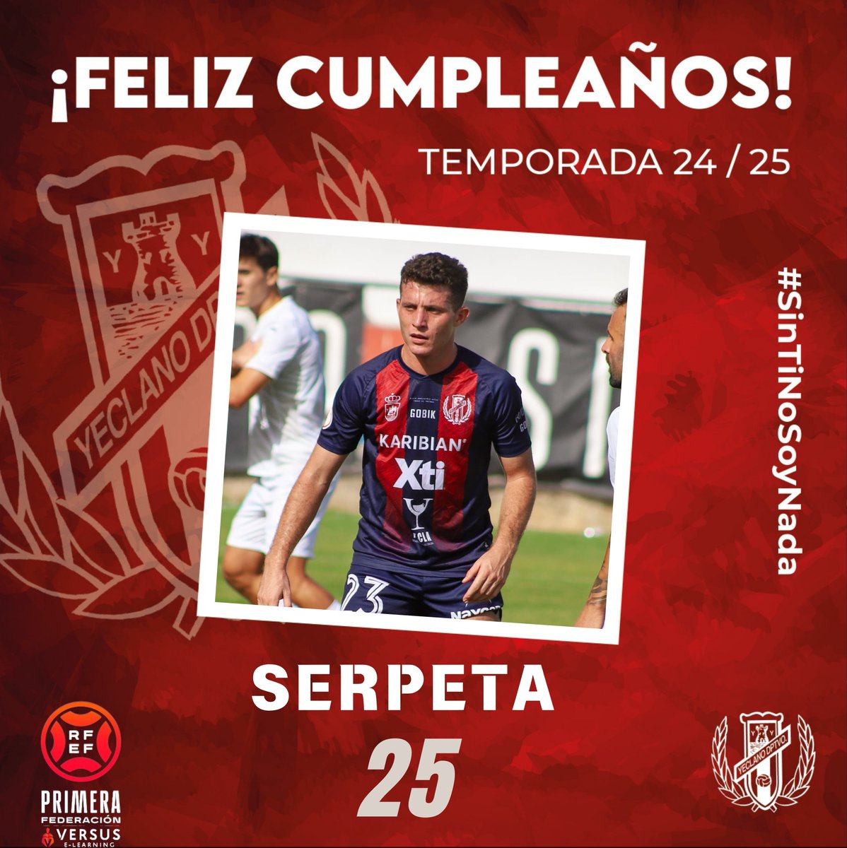 Yeclano Deportivo (@yeclano_dptvo) on Twitter photo 🗓💙🎂❤🥳
🎩🙌 Empezamos la semana felicitando a <a href="/SergioSanchis7/">Sergio Sanchis</a> por su 2️⃣5️⃣ cumpleaños ⚽️ 𝗠𝘂𝗰𝗵𝗮𝘀 𝗳𝗲𝗹𝗶𝗰𝗶𝗱𝗮𝗱𝗲𝘀 🧙♂️ ¡Deseamos que estés pasando un gran día y consigamos juntos el objetivo propuesto! 🎯💪
<a href="/Primera_RFEF/">Primera Federación Versus e-Learning</a> 📊
#GraciasAfición 📢
#SinTiNoSoyNada 🔵🔴 🗓💙🎂❤🥳
🎩🙌 Empezamos la semana felicitando a <a href="/SergioSanchis7/">Sergio Sanchis</a> por su 2️⃣5️⃣ cumpleaños ⚽️ 𝗠𝘂𝗰𝗵𝗮𝘀 𝗳𝗲𝗹𝗶𝗰𝗶𝗱𝗮𝗱𝗲𝘀 🧙♂️ ¡Deseamos que estés pasando un gran día y consigamos juntos el objetivo propuesto! 🎯💪
<a href="/Primera_RFEF/">Primera Federación Versus e-Learning</a> 📊
#GraciasAfición 📢
#SinTiNoSoyNada 🔵🔴