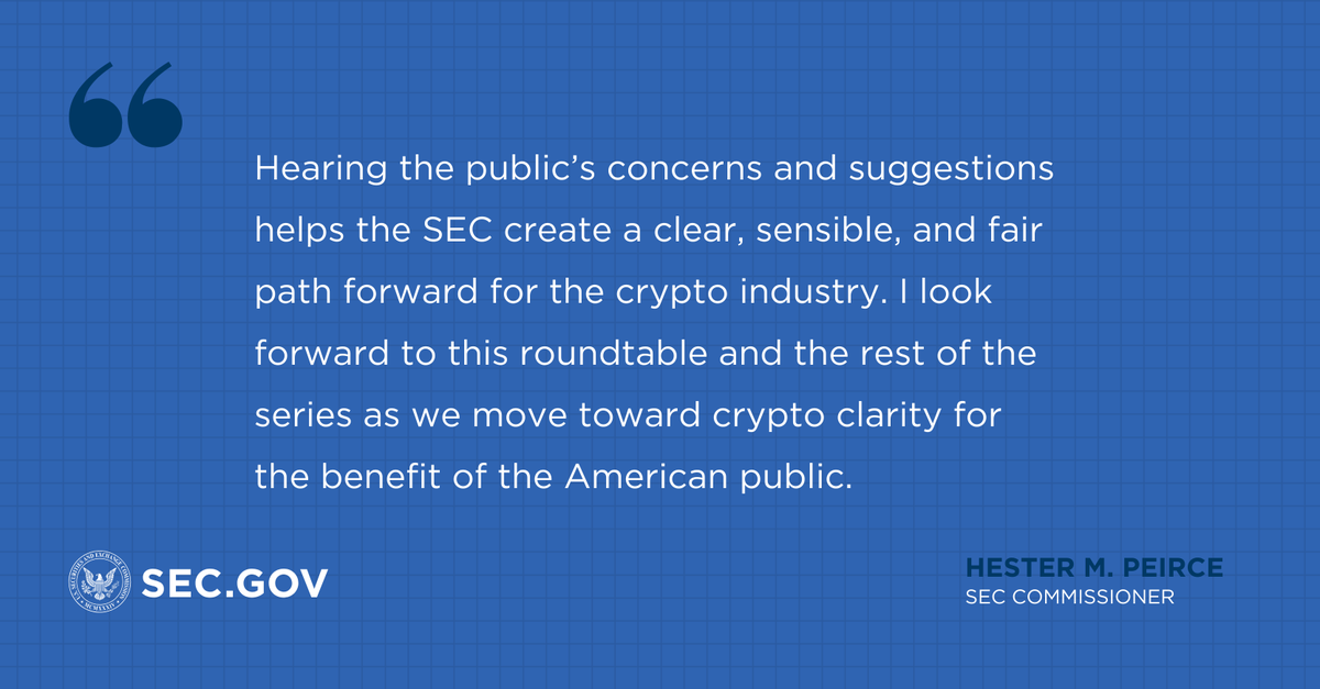 SEC announces agenda and panelists for roundtable on crypto trading: sec.gov/newsroom/press…