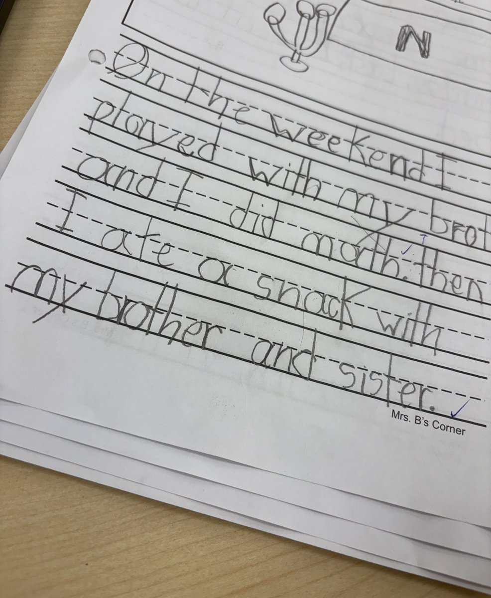 ellengvo's tweet image. So proud of these Grade 2 students @StBrigidOCSB! ✏️
After learning about past tense “ed” verbs during @UFLiteracy, students wrote a short recount
So exciting to see their hard work during UFLI transfer to their own independent writing! Look at that printing 🤩
#ocsb