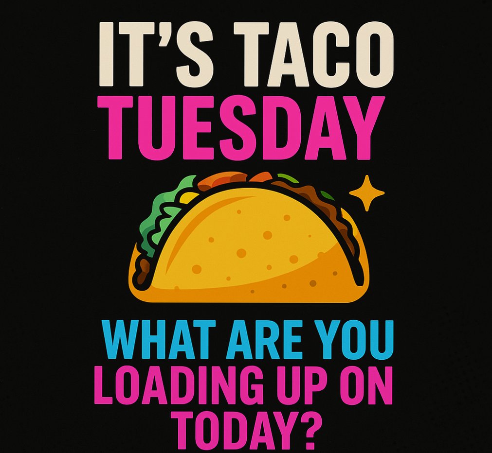 W3BCMedia's tweet photo. 🌮 It’s Taco Tuesday!
What are you loading up on—IRL or on-chain?
Drop 'em below 👇
#TacoTuesday #1PercentBetter #Web3BreakfastClub https://t.co/cwaVrcqvcF
